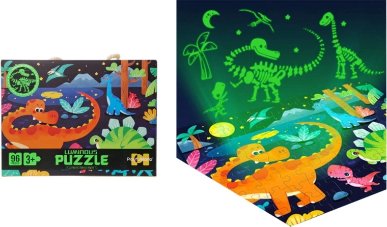 Puzzle fosforescente – dinosauri, 96 pezzi