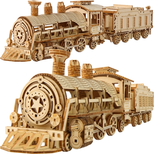 Puzzle 3D in legno locomotiva a vapore con tender Kruzzel - 1 pezzo