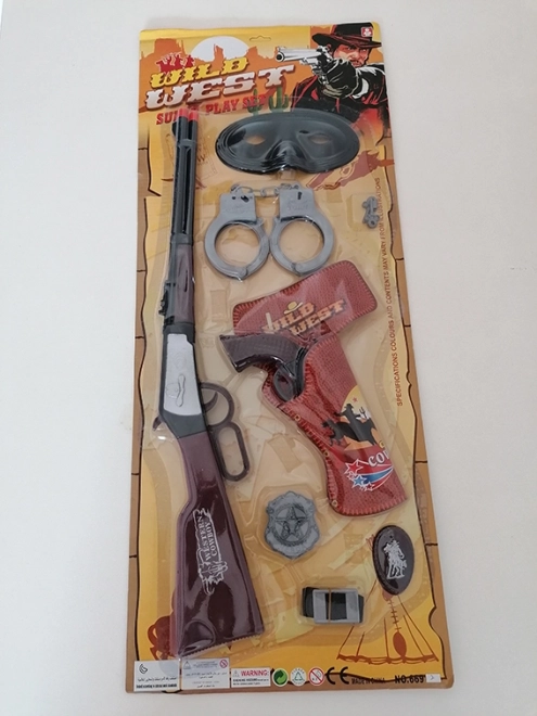 Set per piccolo cowboy – pistola, manette e revolver