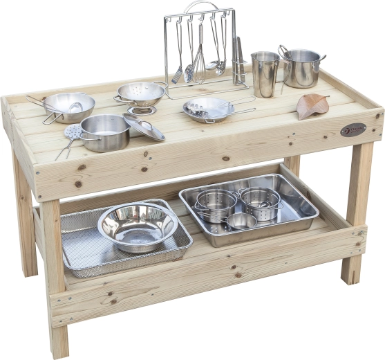 Classic World EDU bancone da cucina in legno con mobiletto