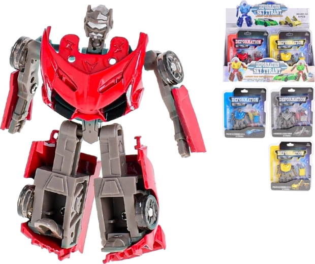 Auto robot 8,5 cm – modello metallico trasformabile con ruote libere