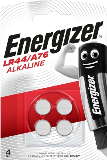 Batterie a bottone alcaline ENERGIZER A76 LR44 1,5 V, 150 mAh, 4 pz