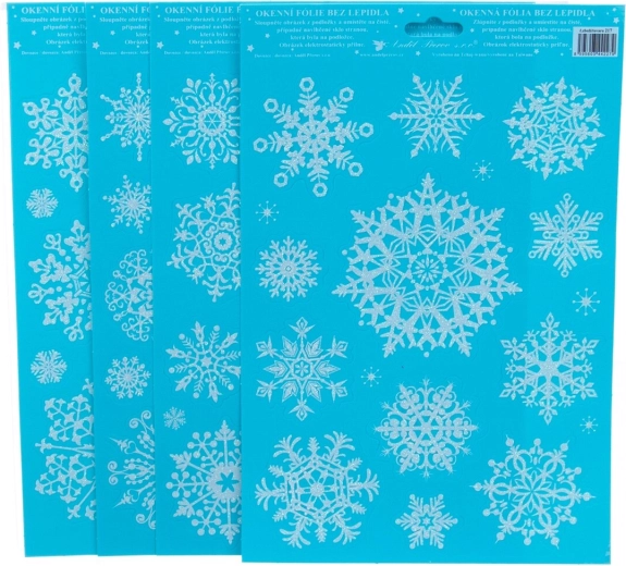 Pellicola decorativa per finestre con fiocchi di neve e glitter 20 × 30 cm (4 varianti)