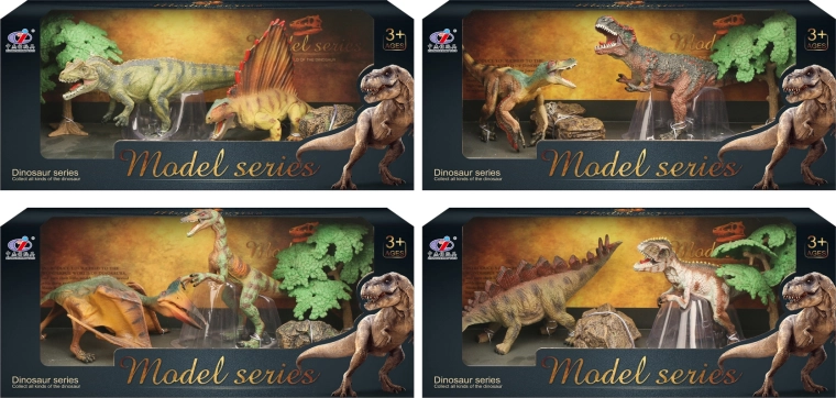 Mondo dei dinosauri set di statuine di dinosauri 4 tipi