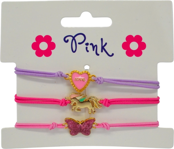 Set di 3 braccialetti per bambini – unicorno, gatta e cuore
