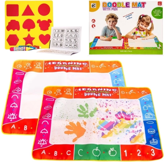 Tappetino educativo ad acqua per disegnare e colorare con pennarelli ad acqua 100 × 70 cm - 1 pezzo