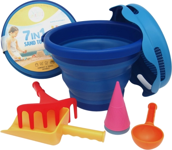 Compactoys set da sabbia pieghevole 7in1 blu