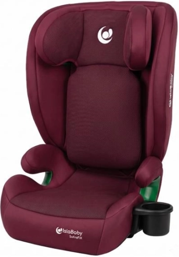 IslaBaby SafiroFix seggiolino auto i-Size 100–150 cm (15–36 kg) ISOFIX, mesh borgogna