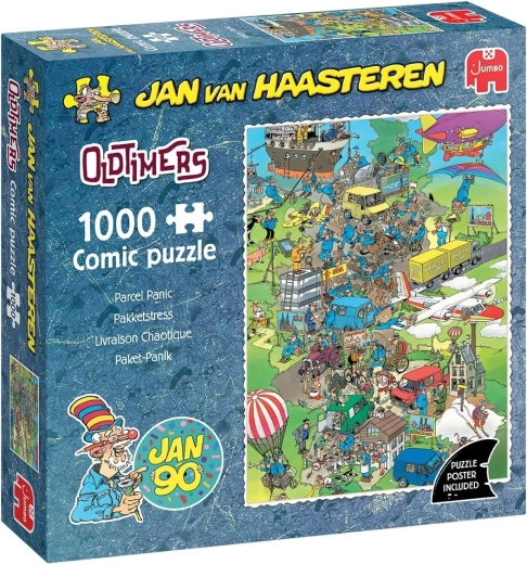 Puzzle Jumbo Jan van Haasteren Oldtimers: caos intorno al pacco 1000 pezzi