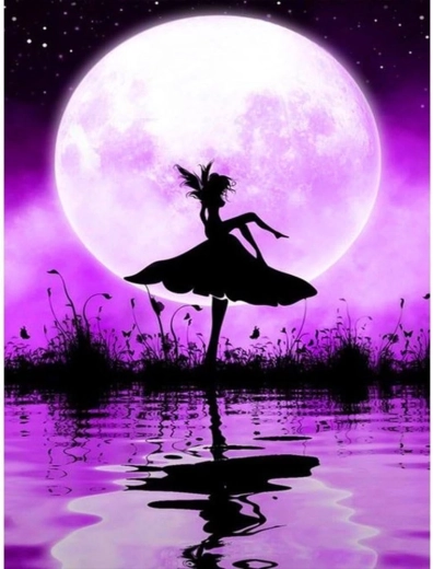 Pittura diamantata Ballerina allo stagno 30 × 40 cm