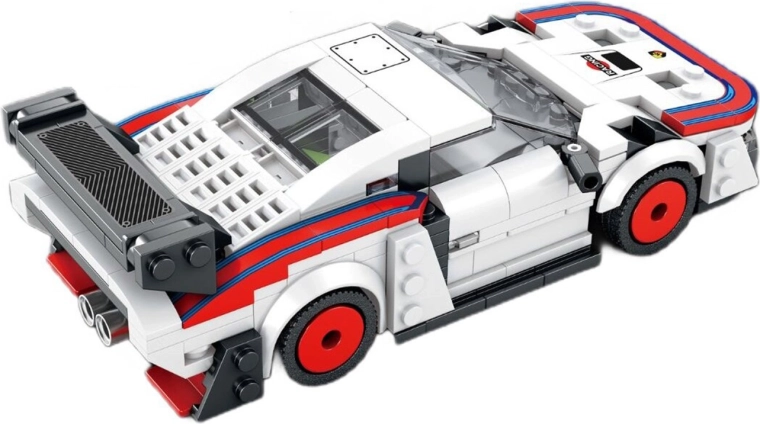 Kit di costruzione per auto sportiva bianca, 346 pezzi