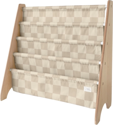 Porta libri 3 Sprouts in poliestere riciclato Checkerboard/Beige