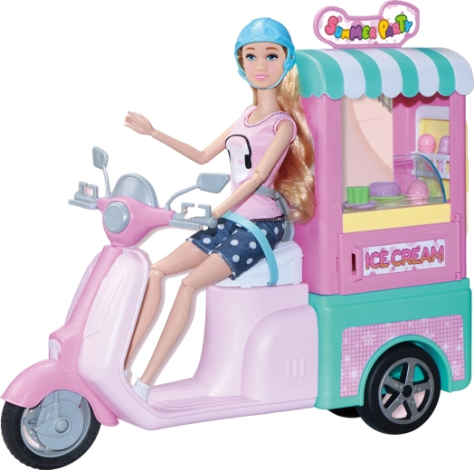 Bambola gelataia 30 cm con scooter