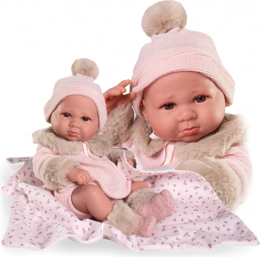 Bambola realistica neonato Luca con corpo in vinile intero 42 cm