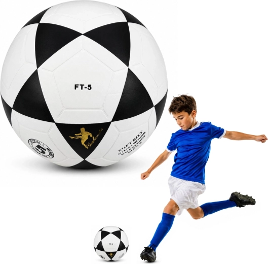 Pallone da calcio da allenamento Milasa misura 5, 22 cm, bianco e nero