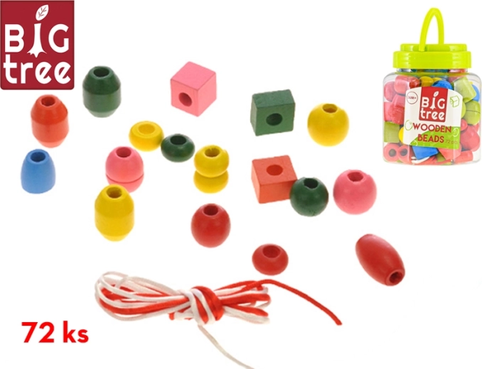 Perline di legno in barattolo – 72 pz