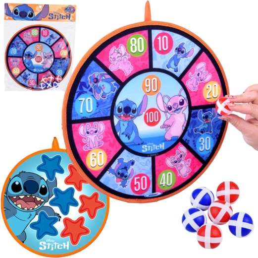 Bersaglio bifacciale a strappo STITCH 36 cm + 6 palline 4 cm