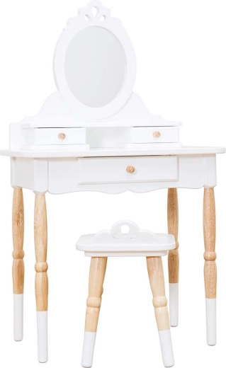 Toeletta in legno per bambini con specchio e sgabello Le Toy Van