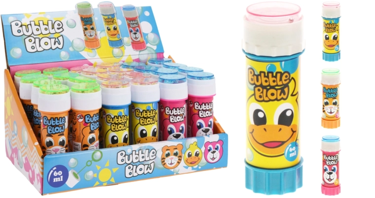 Bolle di sapone 60 ml con motivi fiabeschi e gioco nel coperchio