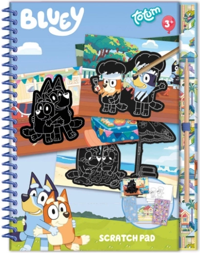 Quaderno creativo Totum da grattare e colorare Bluey con adesivi