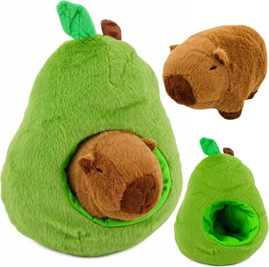 Avocado verde di peluche con capibara 2 in 1 25 cm
