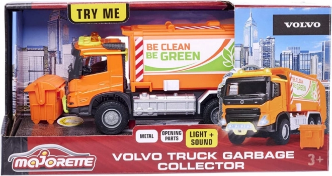 Majorette Grand Volvo camion della spazzatura 19 cm con luci e suoni