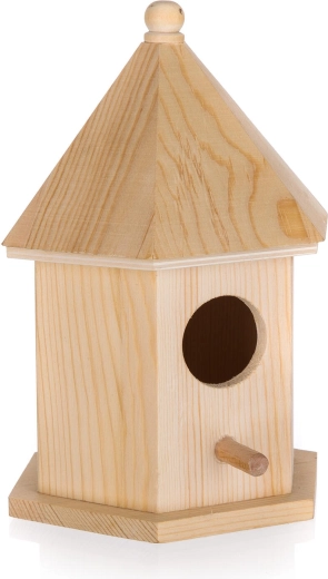 Casa nido in legno di betulla 12,5 × 10,5 × 17,7 cm