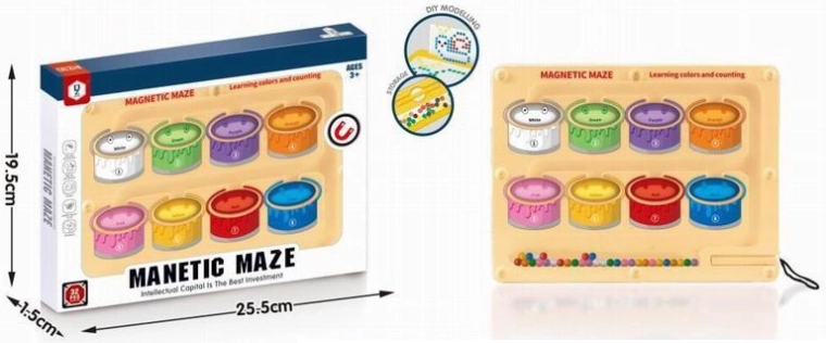 Labirinto magnetico con palline colorate