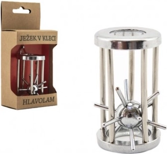 Rompicapo metallico Riccio nella gabbia, cromato