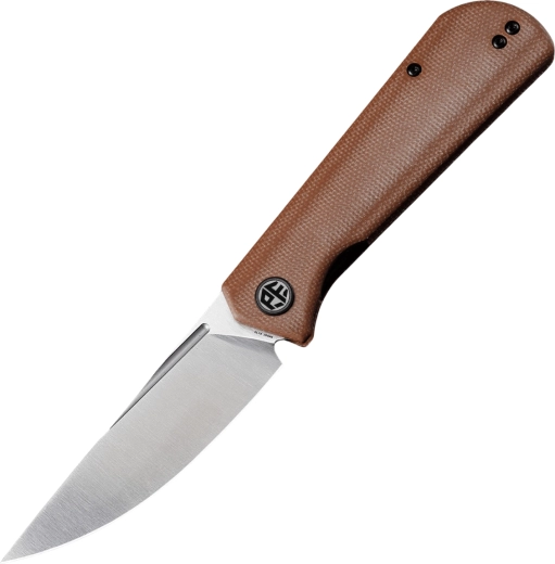 Coltello pieghevole PETRIFIED FISH Viking, lama satinata 9,2 cm, micarta marrone