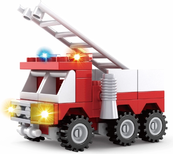 Set di costruzione compatibile bloxo vigili del fuoco – auto, 53 pezzi