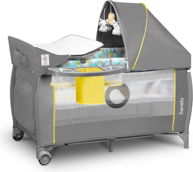 Lettino da viaggio Sven Plus di Lionelo – giallo