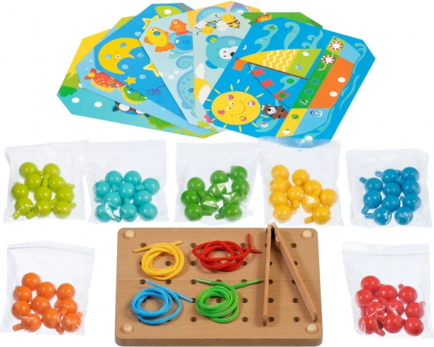 Mosaico in legno con pinzetta e ricamo LUCY & LEO