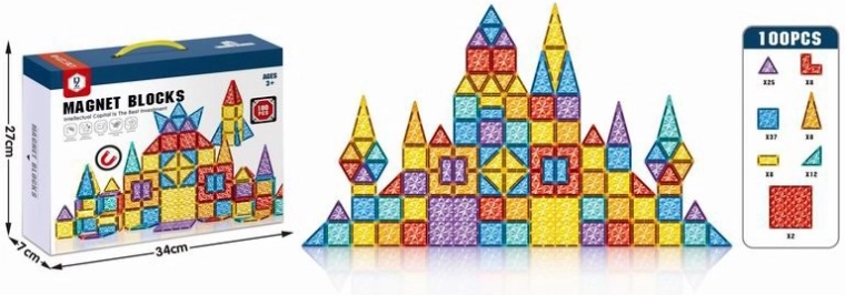 Costruzioni magnetiche 3D, 100 pezzi