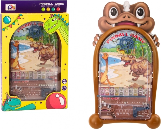 Gioco flipper con dinosauri con supporto marrone