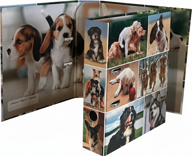 Raccoglitore a leva di design A4 7,5 cm in cartone – cani