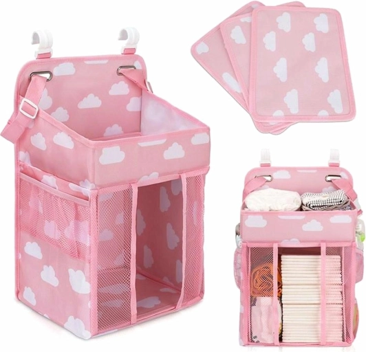 Ag637c organizer per lettino rosa