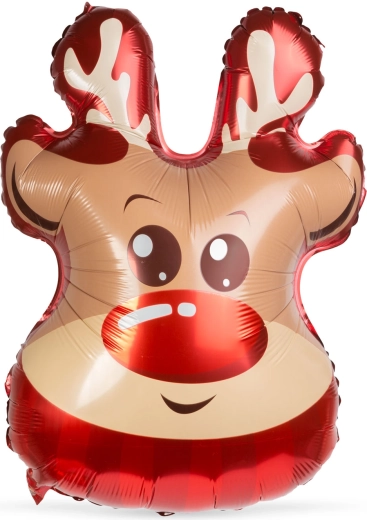 Palloncino natalizio in lamina a forma di renna 70 × 48 cm