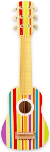 Chitarra arcobaleno in legno per bambini