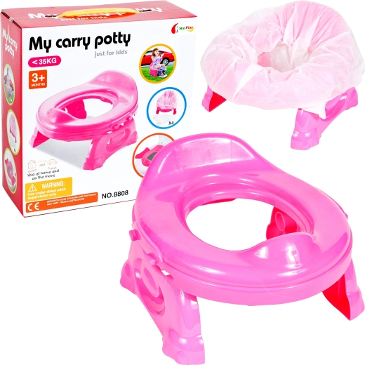 Seggiolino da viaggio per bambini con rivestimento rosa e 4 sacchetti