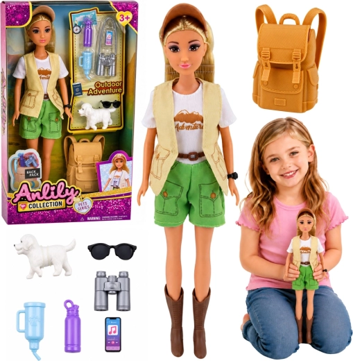 Anlily viaggiatrice con cagnolino e accessori (30 cm)
