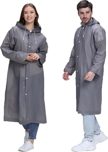 Mantella poncho universale con cappuccio in EVA (140 g) – trasparente