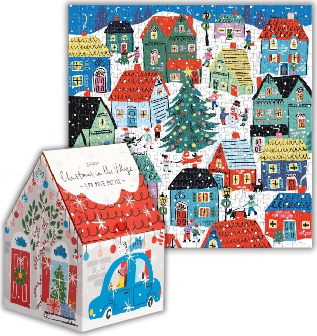 Puzzle quadrato Natale nel villaggio 500 pezzi