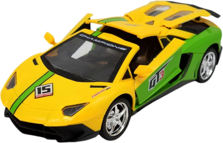 Auto sportiva telecomandata con luci LED gialla