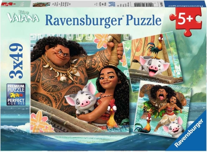 Puzzle Ravensburger Oceania (Vaiana): Il viaggio 3×49 pezzi