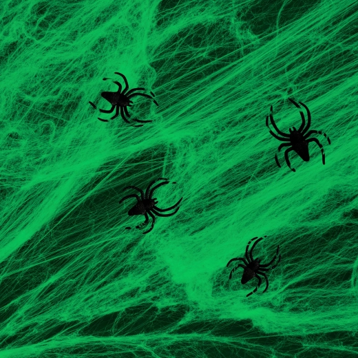 Ragnatela verde di Halloween con ragni