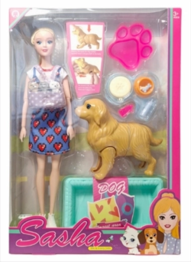 Bambola con cane e cuccioli – parto interattivo