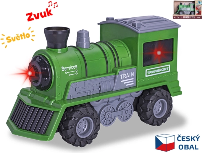 Locomotiva verde 22,5 cm in scala 1:16 con luci e suoni