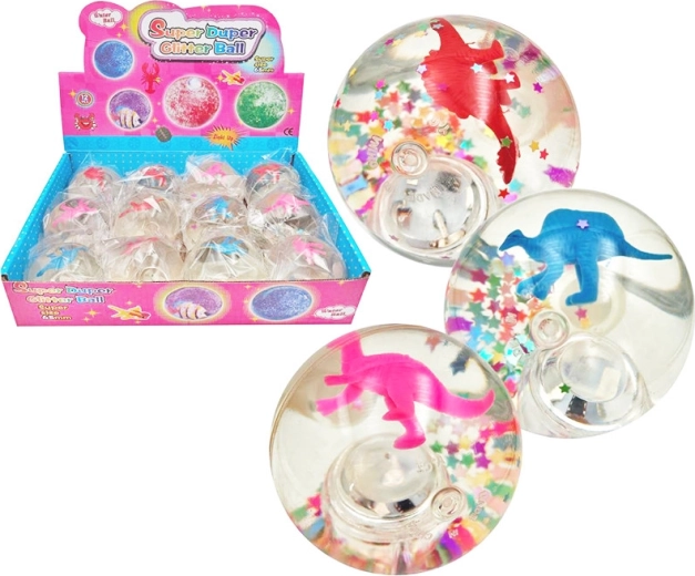 Pallina rimbalzante con dinosauro 6,5 cm