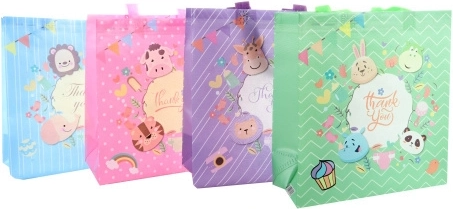 Busta regalo con animaletti in plastica 26,5 × 29,5 × 12 cm